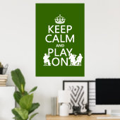Poster Maintenez le calme et jouez sur (instruments à cor (Bureau à domicile)
