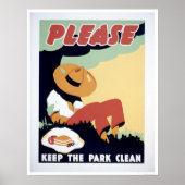 Poster Maintenez le parc propre WPA 1937 (Devant)