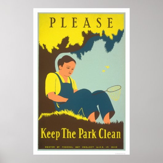 Poster Maintenez le parc propre WPA 1938 (Devant)