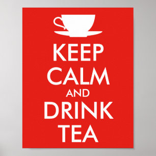 Poster MAINTENEZ LE THÉ CALME et de BOISSONS - tasse de