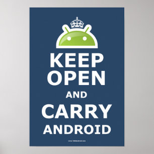 Poster Maintenez ouvert et portez l'affiche androïde
