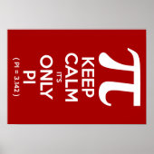 Poster Maintenir le calme C'est seulement Pi (Pi = 3,142) (Devant)