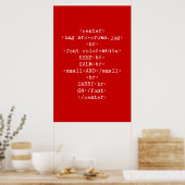 Poster Maintenir le calme et continuer sur html (en toute (Cuisine)