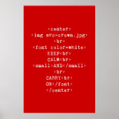 Poster Maintenir le calme et continuer sur html (en toute (Devant)