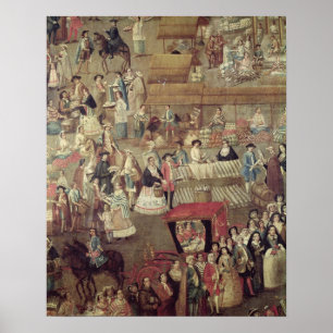 Poster Maire de plaza au Mexique, détail du marché