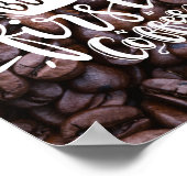 Poster Mais d'abord Citation de café Typographie blanche  (Coin)
