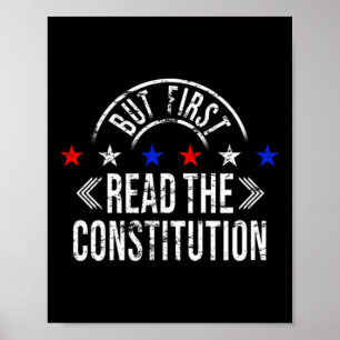 Poster Mais d'abord lisez la Constitution - Femmes patrio