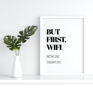 Poster Mais D'Abord, Wifi Drôle Décor Maison