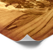 Poster Maïs Indien Dans Panier Vintage Look Automne (Coin)