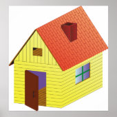 Poster Maison à granges jaunes (Devant)