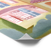 Poster Maison à l'aquarelle | Joliment Peint (Coin)