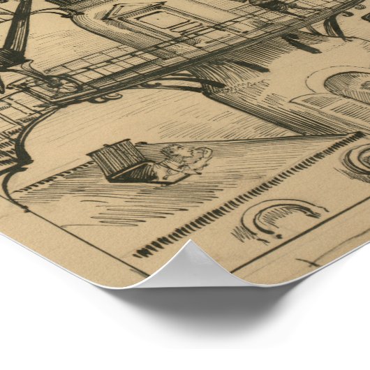 Poster Maison aérienne par Albert Robida (1883) (Coin)