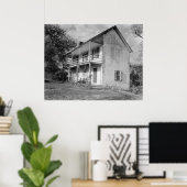 Poster Maison ancienne au pont du château vert (Bureau à domicile)