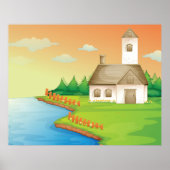 Poster Maison Au Bord De La Rivière (Devant)