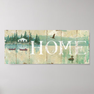 Poster Maison au bord du lac