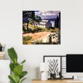 Poster Maison Au Bord Du Lac - Imprimer (Bureau à domicile)