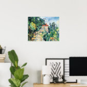 Poster Maison avec toit rouge par Paul Cezanne (Bureau à domicile)