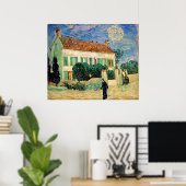 Poster Maison Blanche à la nuit, Vincent Van Gogh (Bureau à domicile)