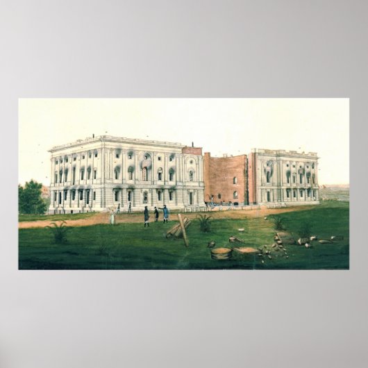 Poster Maison Blanche après l'attaque britannique de 1814 (Devant)