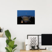 Poster Maison Blanche de Noël à la nuit à Washington DC (Bureau à domicile)