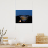 Poster Maison Blanche de Noël à la nuit à Washington DC (Cuisine)