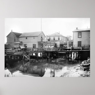 Poster Maison Blanche sur Jamaica Bay, New York, années 1