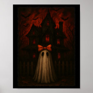 Poster Maison Bow Chemise Fantôme Fantôme Rouge Nuit Éffr