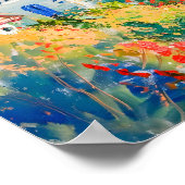 Poster Maison côtière avec Fleurs Impressionniste Seascap (Coin)