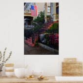 Poster Maison dans le quartier historique au printemps (Cuisine)