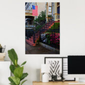 Poster Maison dans le quartier historique au printemps (Bureau à domicile)