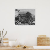 Poster Maison dans le village Arfak de Memiwa, Nouvelle-G (Cuisine)