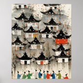 Poster Maison d'aquarelle de charme Imprimer - Maison d'a (Devant)