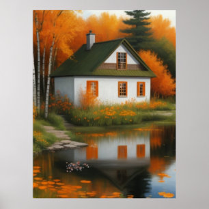 Poster maison d'automne