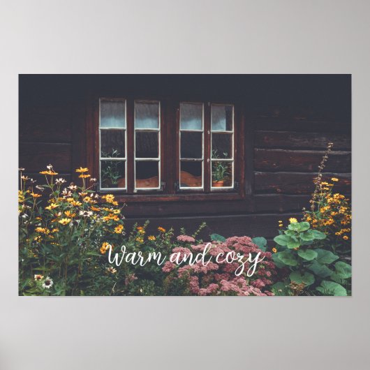 Poster Maison de campagne avec jardin rustique (Devant)