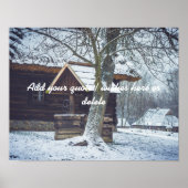 Poster Maison de campagne dans la neige (Devant)