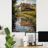 Poster Maison de campagne de charme par Lily Pond Impress (Bureau à domicile)