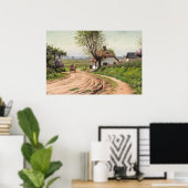 Poster Maison de Campagne Rustique d'Été Art Route (Bureau à domicile)