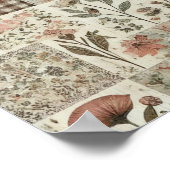 Poster Maison de campagne rustique vert sauge patchwork q (Coin)