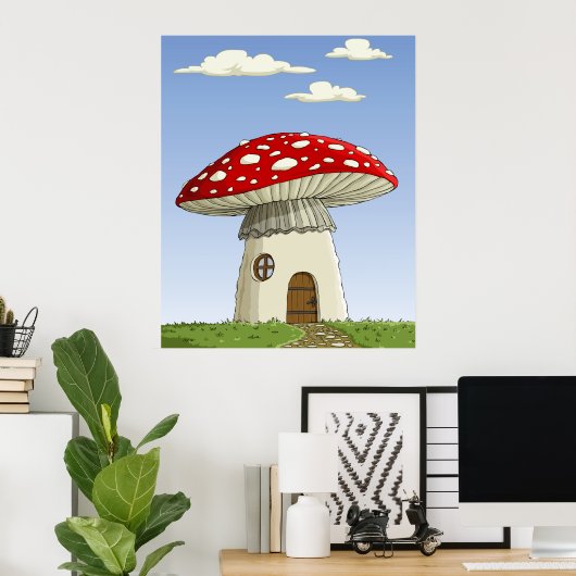 Poster Maison de champignons (Bureau à domicile)