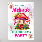 Poster Maison de champignons de la Forêt Magique avec Fée (Devant)