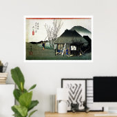 Poster Maison de ferme japonaise Ukiyo-e (Bureau à domicile)