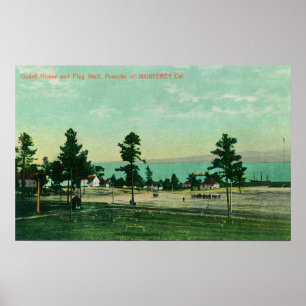 Poster Maison de garde, vue de personnel de drapeau chez