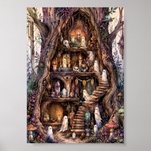 Poster Maison de l'Arbre Fantôme Apothicaire Fantaisiste