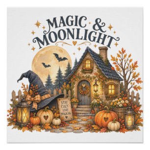 Poster Maison de Magie et de Clair de Lune Décoration de
