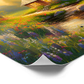 Poster Maison de pierre sur la rivière 3 (Coin)