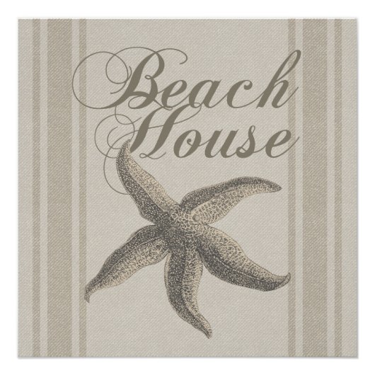 Poster Maison de plage Starfish Bord de mer Côté côte (Devant)