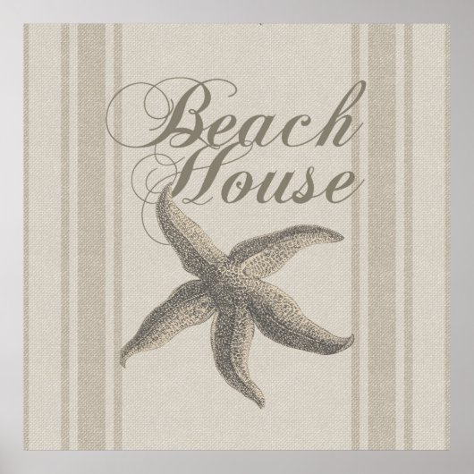 Poster Maison de plage Starfish Bord de mer Côté côte (Devant)