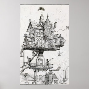 Poster Maison de rotation aérienne