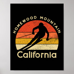 Poster Maison de ski vintage Homewood Mountain Californie