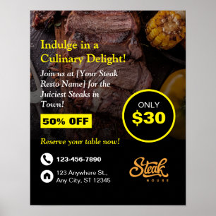 Poster Maison de Steak, Resto Steak, Restaurant 